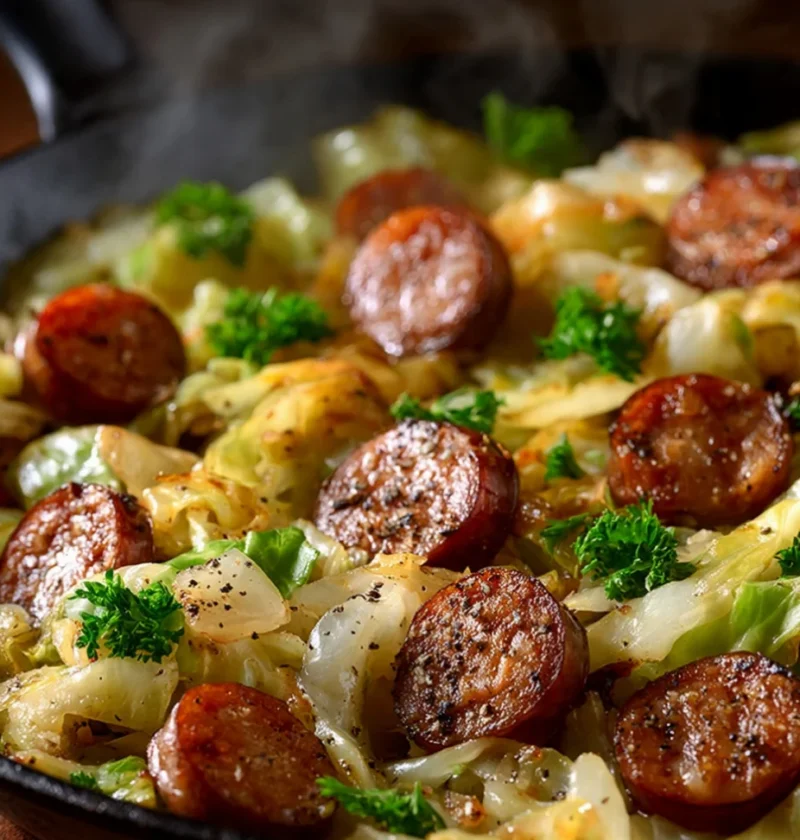 Easy Fried Cabbage and Sausage