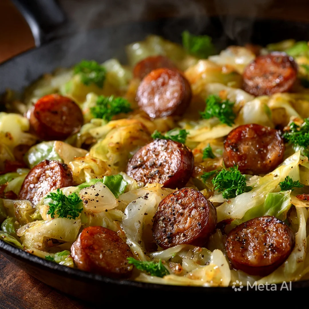 Easy Fried Cabbage and Sausage