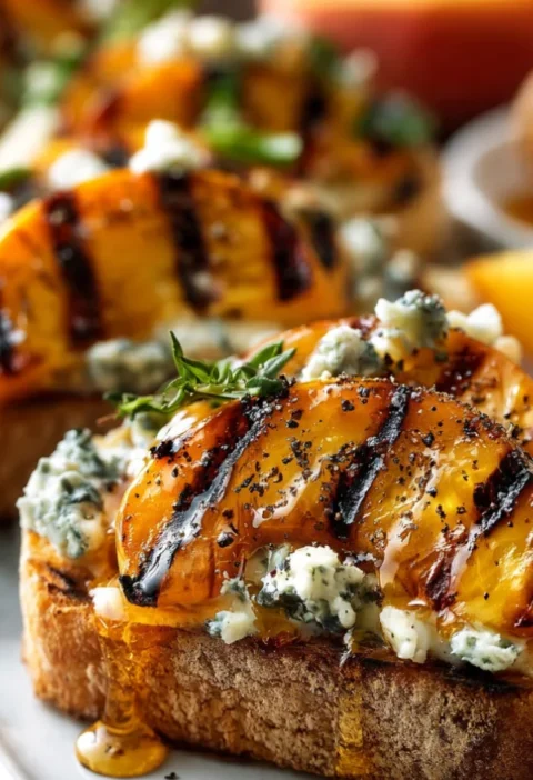 Grilled Peach Bruschetta