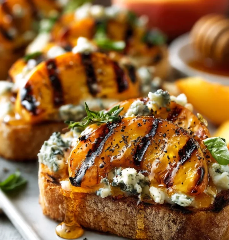 Grilled Peach Bruschetta