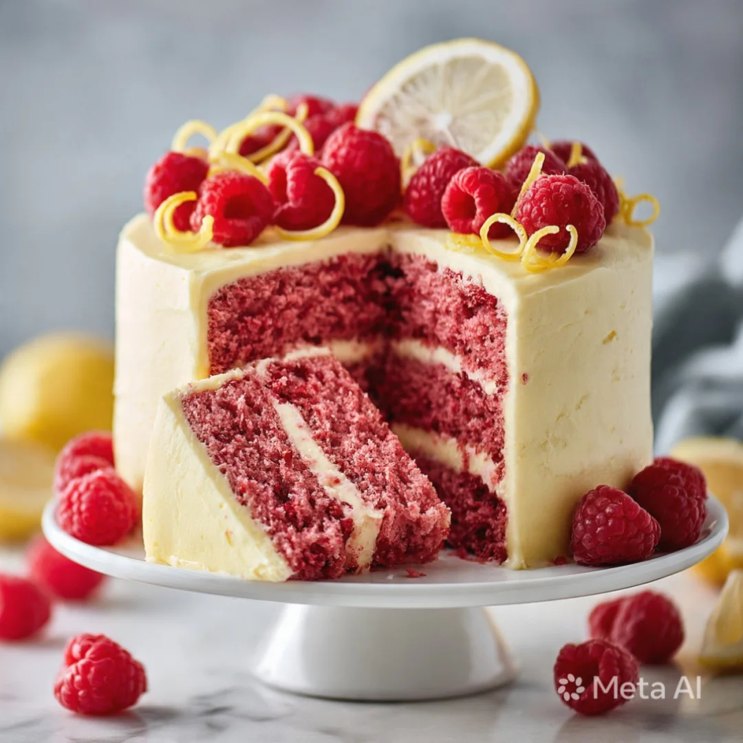 Raspberry Cake with Lemon Buttercream