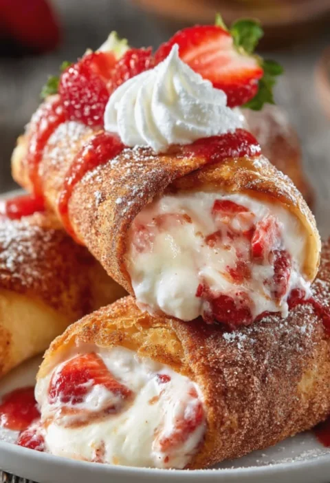 strawberry cheesecake chimichangas