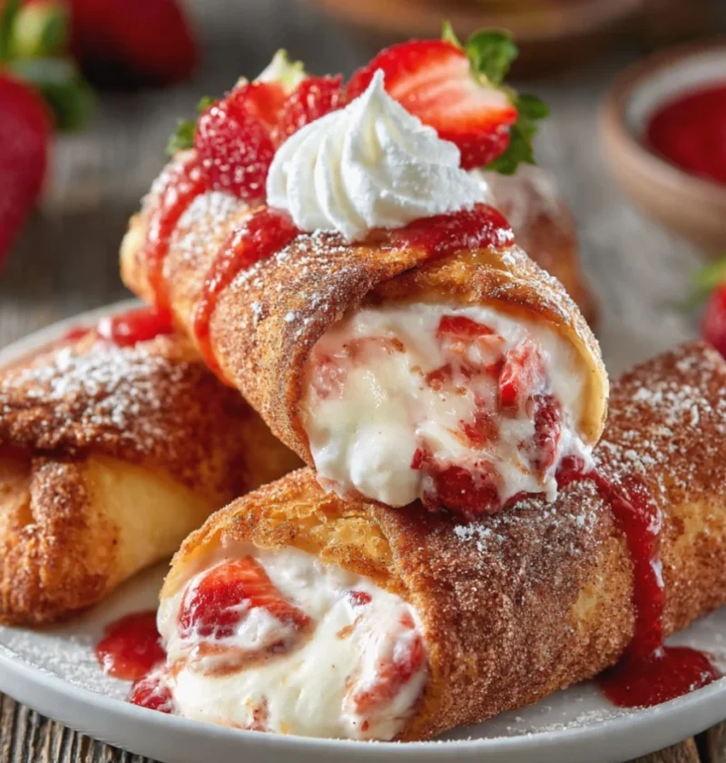 strawberry cheesecake chimichangas