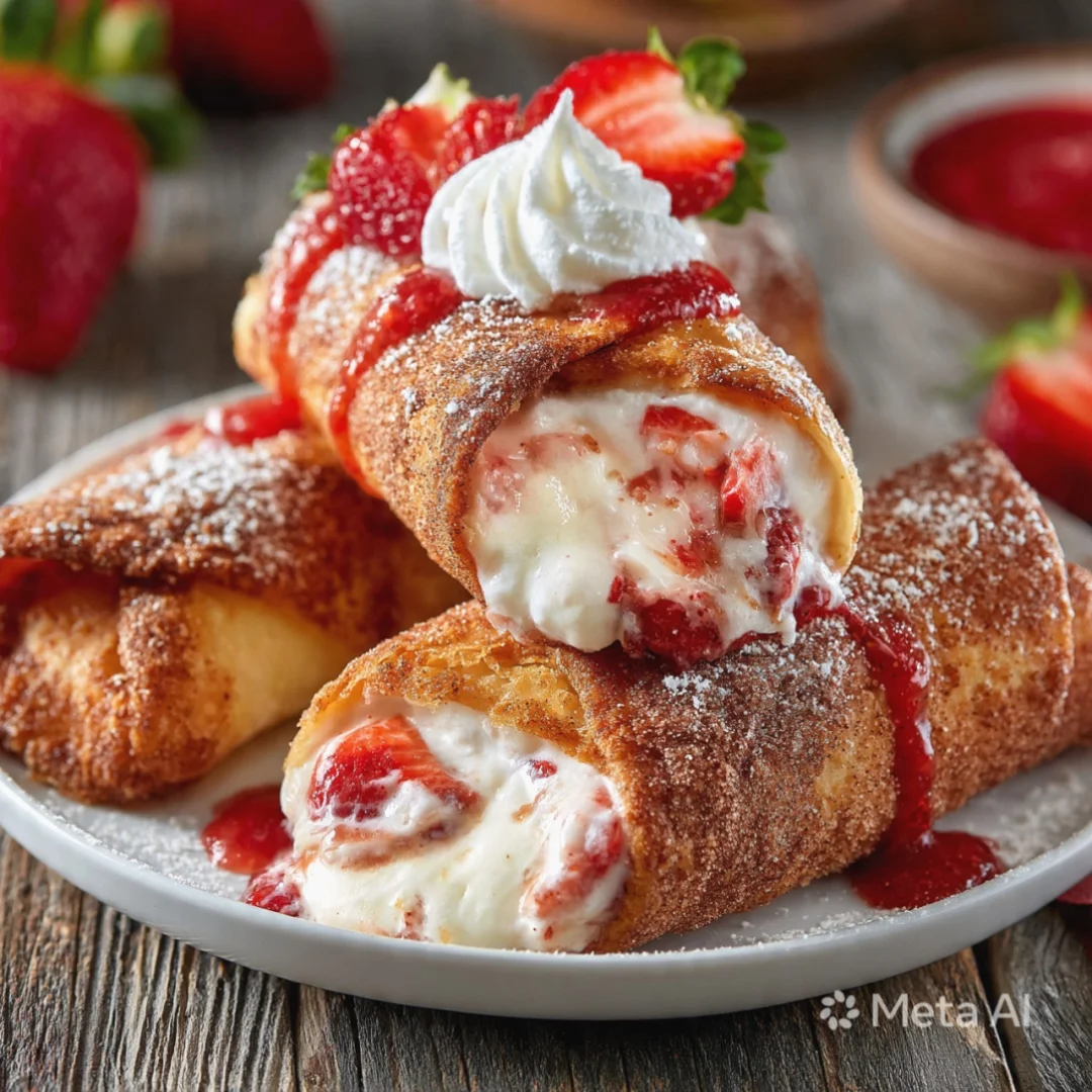 Strawberry Cheesecake Chimichangas