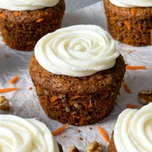 Gluten Free Carrot Cake Cupcakes Recipe with Cream Cheese Frosting