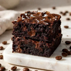 The Best Espresso Brownies Recipe with Sea Salt