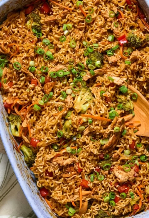 Chicken Ramen Noodle Bake
