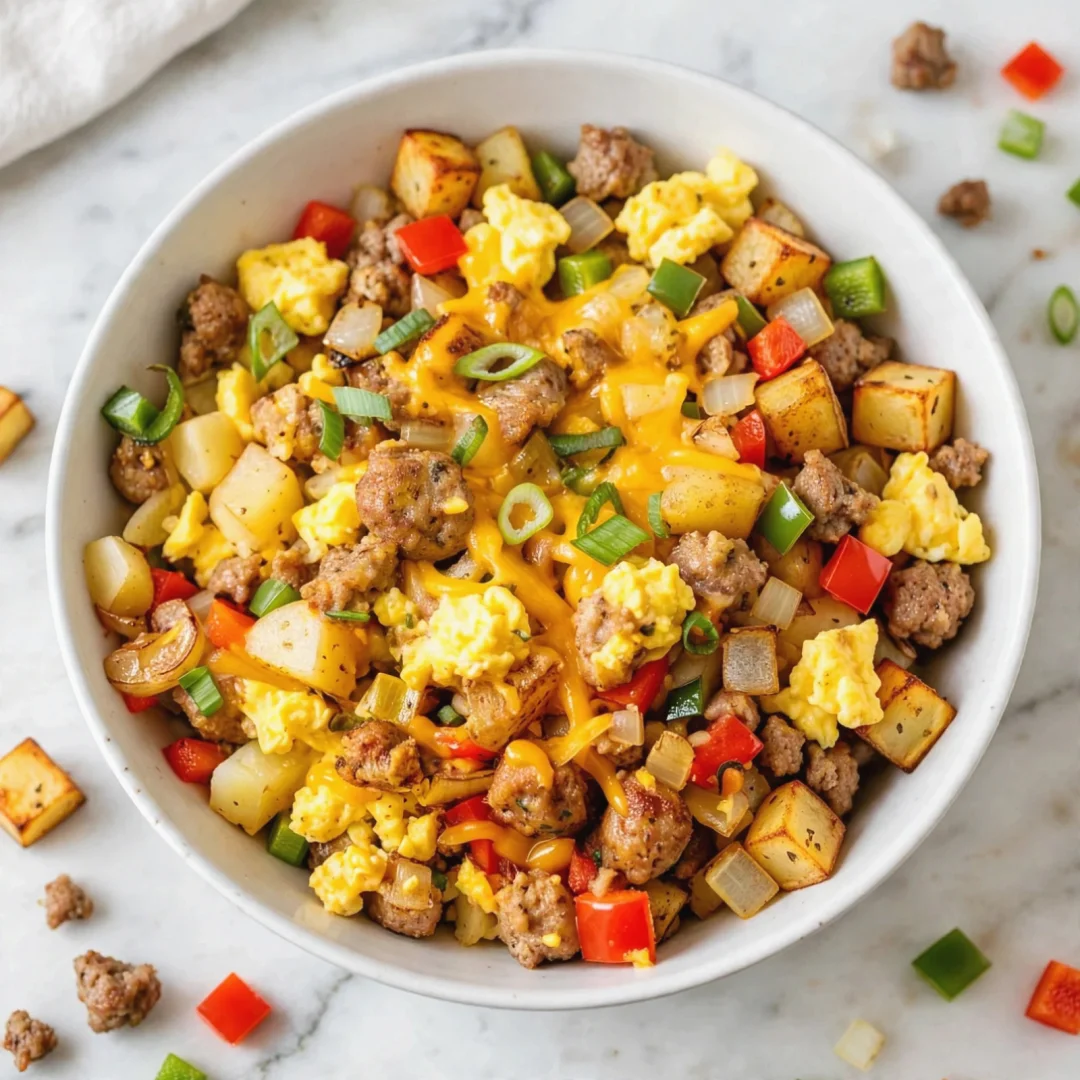 Potato, Sausage and Egg Breakfast Bowl