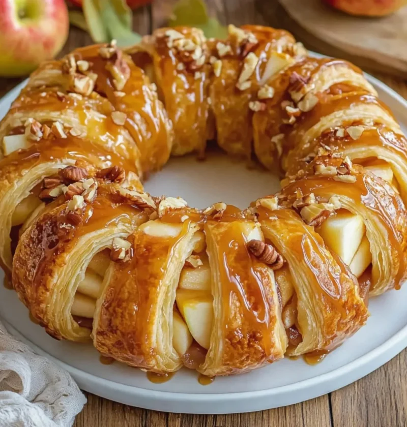 Caramel Apple Cream Cheese Crescent Ring