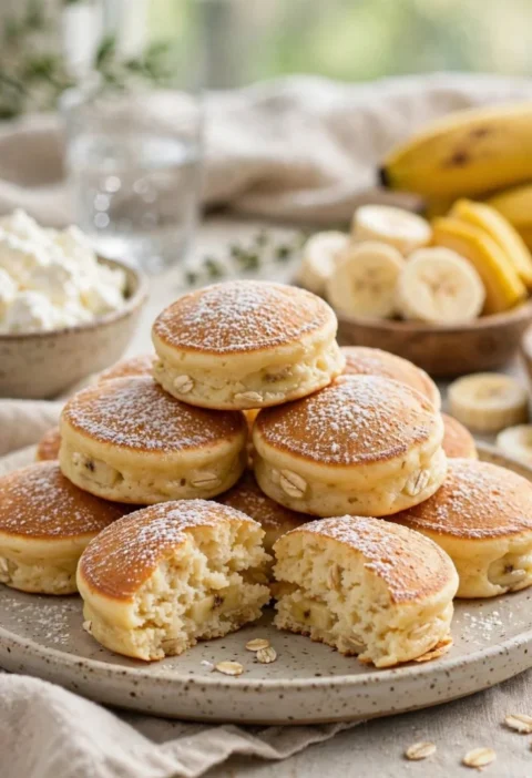 Cottage cheese banana oat protein pancake bites