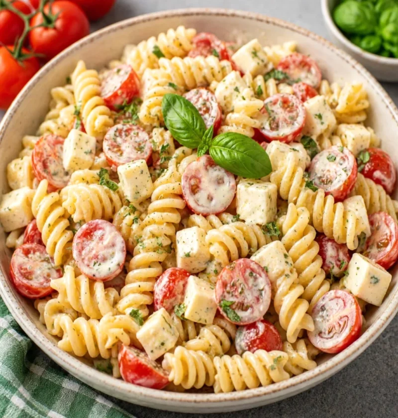 Creamy Cheese and Tomato Pasta Salad