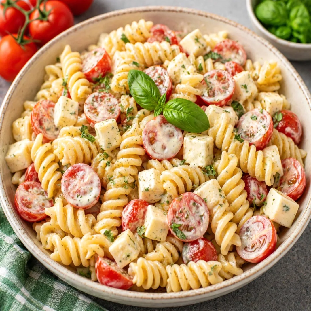 Creamy Cheese and Tomato Pasta Salad