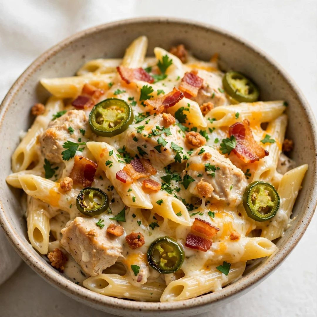 Crockpot Jalapeño Popper Chicken Bacon Pasta
