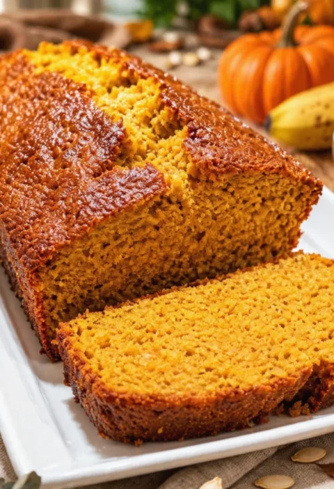 Flourless banana pumpkin cottage cheese loaf