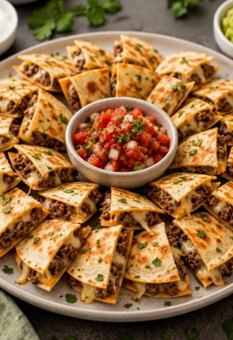 Mini Beef and Cheese Quesadillas