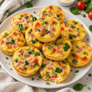 Mini Ham & Cheese and Vegetable Omelettes – Cheesy and Easy