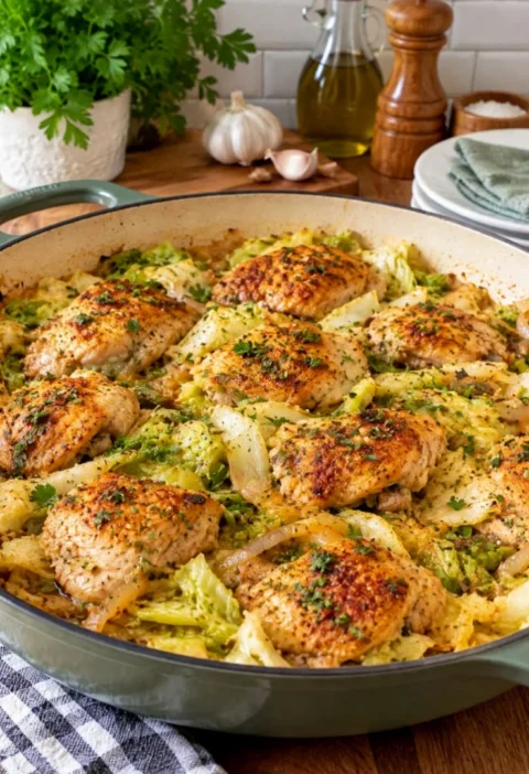 One Pan Chicken and Cabbage