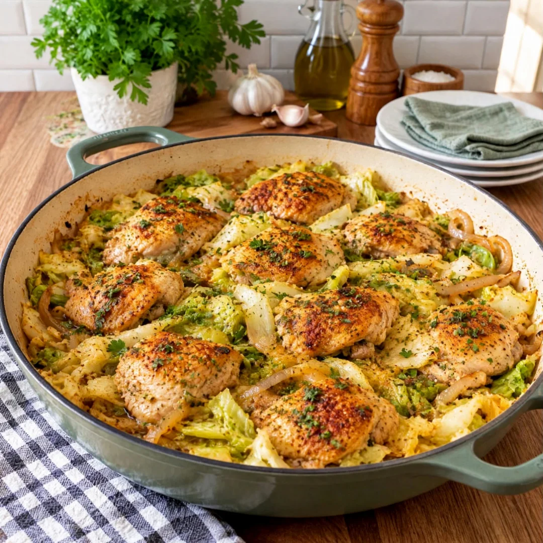 One Pan Chicken and Cabbage