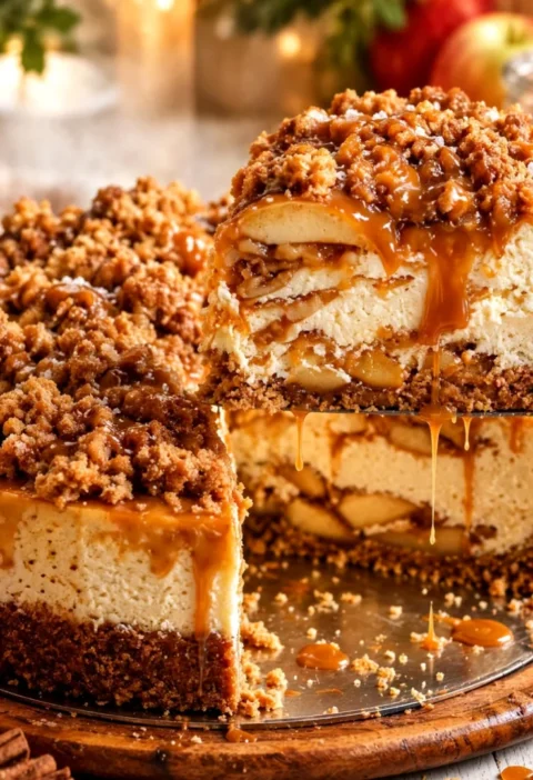 Salted Caramel Apple Pie Cheesecake