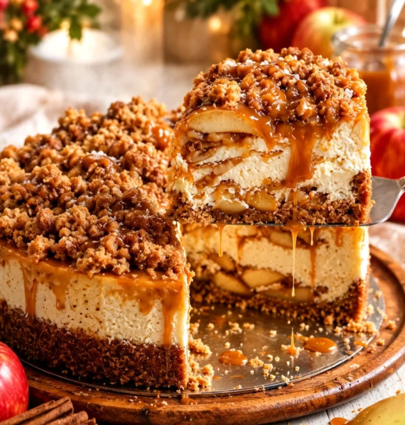 Salted Caramel Apple Pie Cheesecake