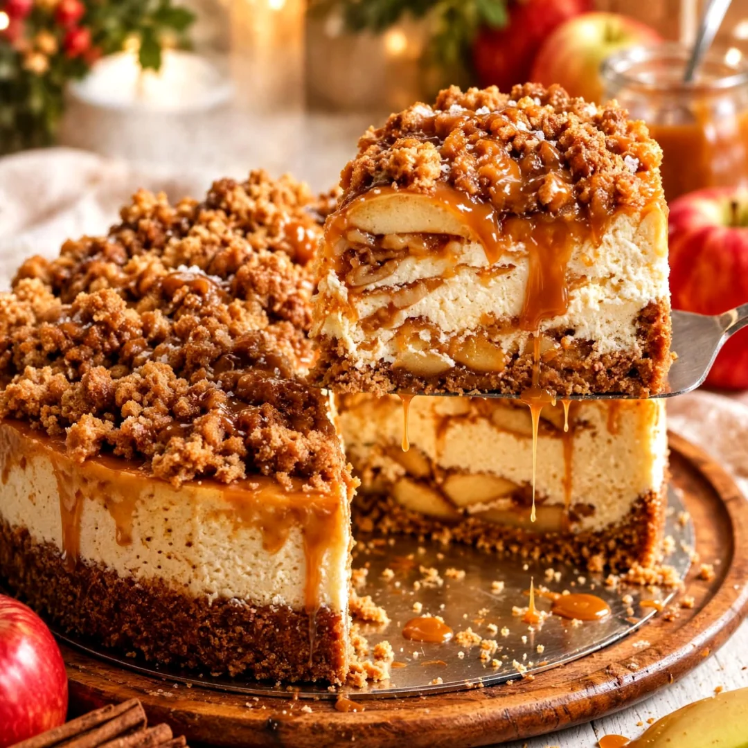 Salted Caramel Apple Pie Cheesecake
