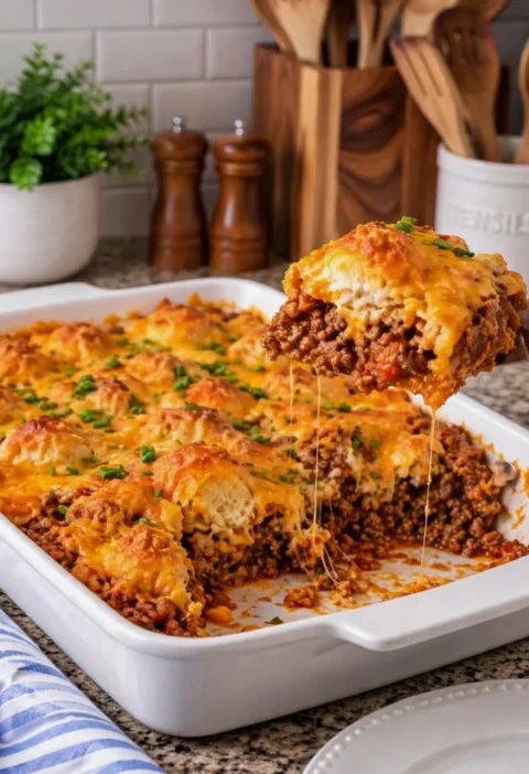 Sloppy Joe Biscuit Casserole