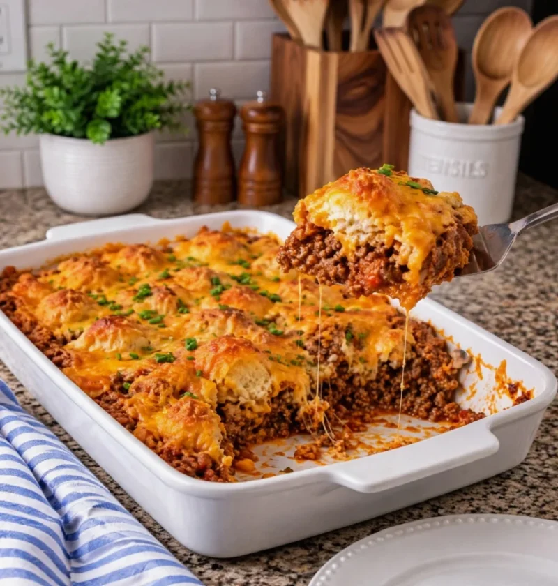 Sloppy Joe Biscuit Casserole