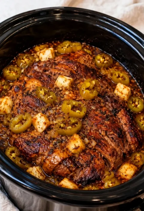 Slow Cooker Spicy Jalapeño Beef Roast