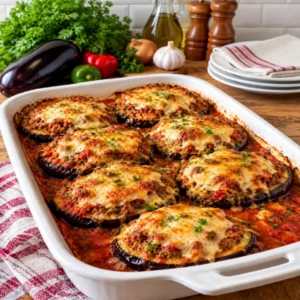 Stuffed Eggplant Slices with Ground Beef and Cheese Delight Your Taste Buds!