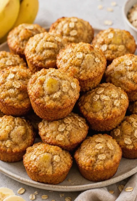 Sweet Peanut-Free Banana and Oat Mini Muffins