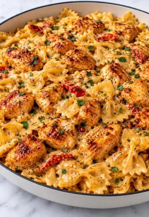 Cajun Garlic Butter Chicken Bowtie Pasta