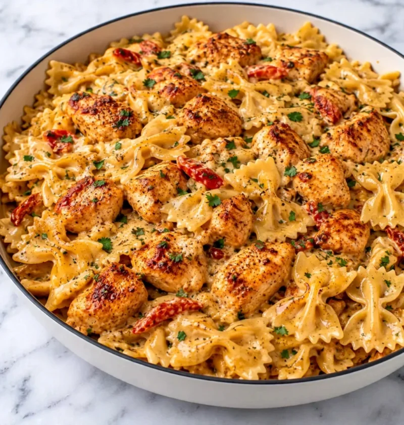 Cajun Garlic Butter Chicken Bowtie Pasta