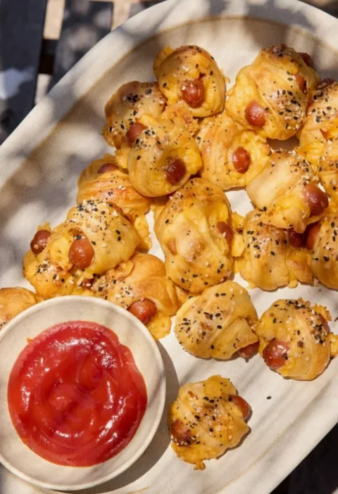 Cheddar Wrapped Pigs in a Blanket