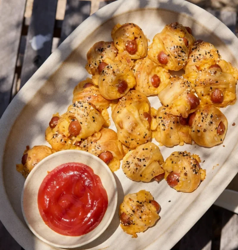 Cheddar Wrapped Pigs in a Blanket