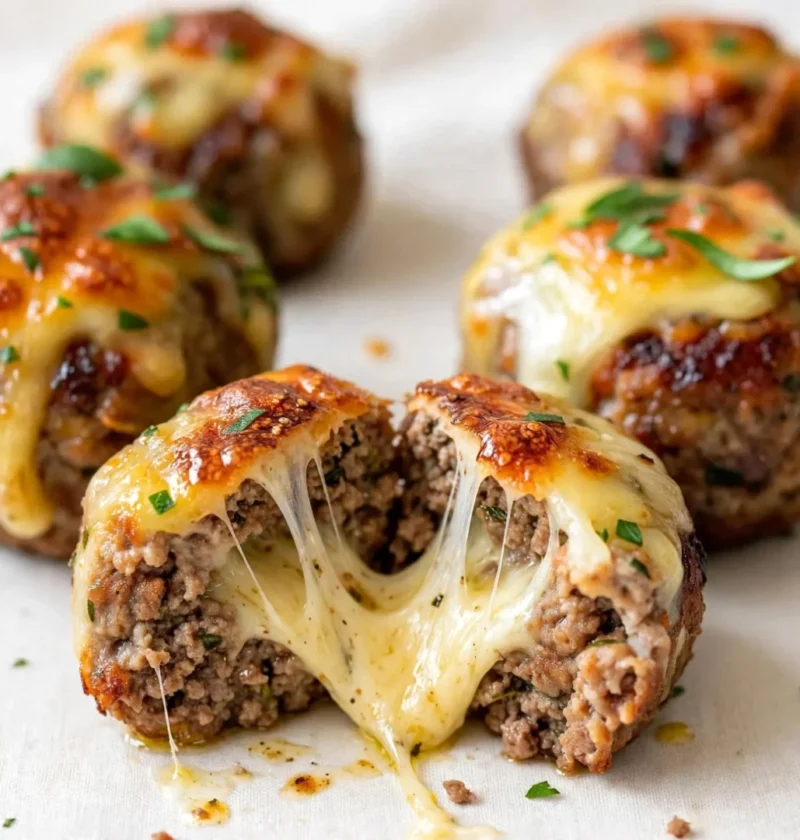 Cheesy Stuffed Meatloaf Bites