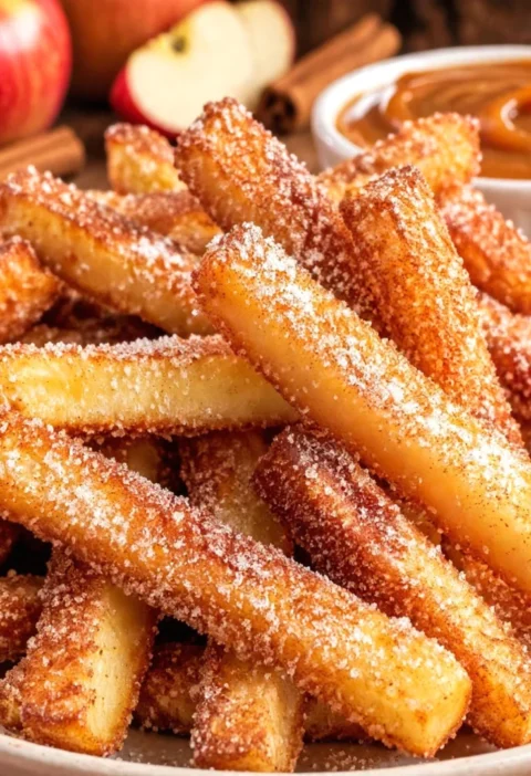 Cinnamon sugar apple fries