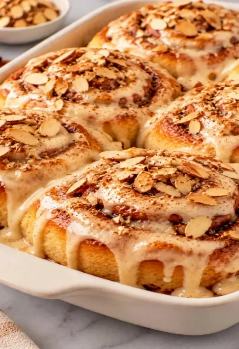 Creamy Almond Cinnamon Rolls