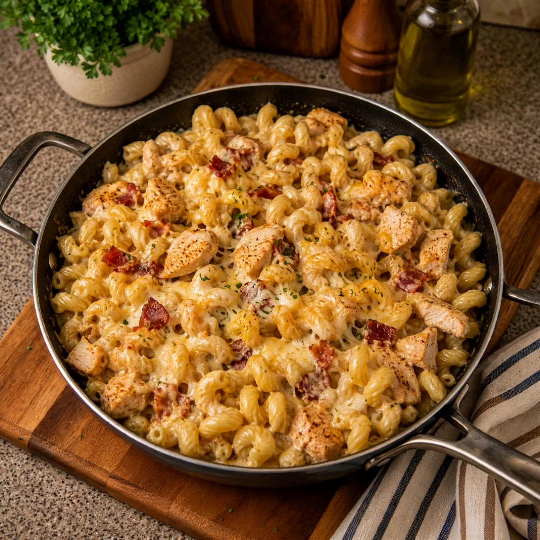 Creamy Cheesy Chicken & Bacon Pasta