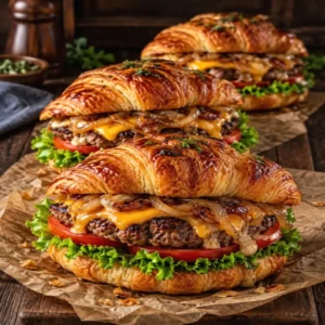 Delicious and Easy Croissant Smash Burgers Recipe