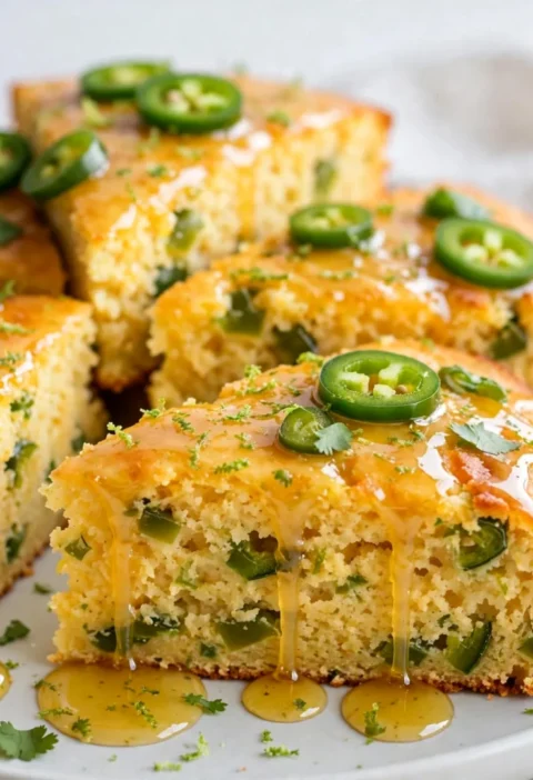 Jalapeño Cornbread with Lime Honey Glaze