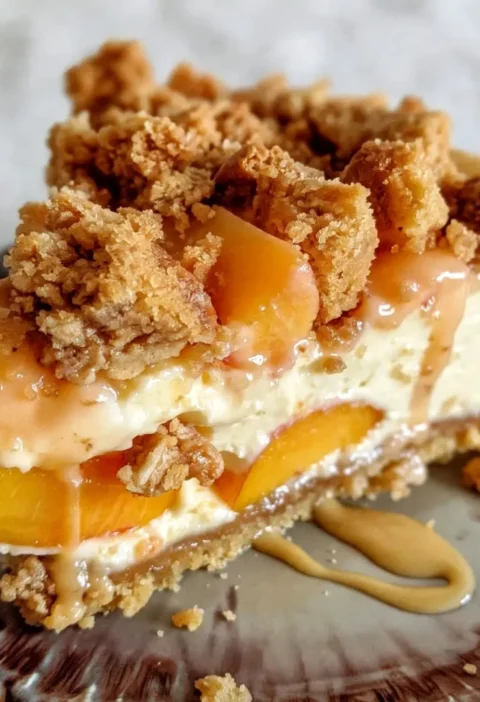 Peach Crumb Cheesecake Delight