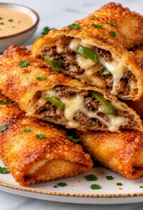 Philly Cheesesteak Egg Rolls