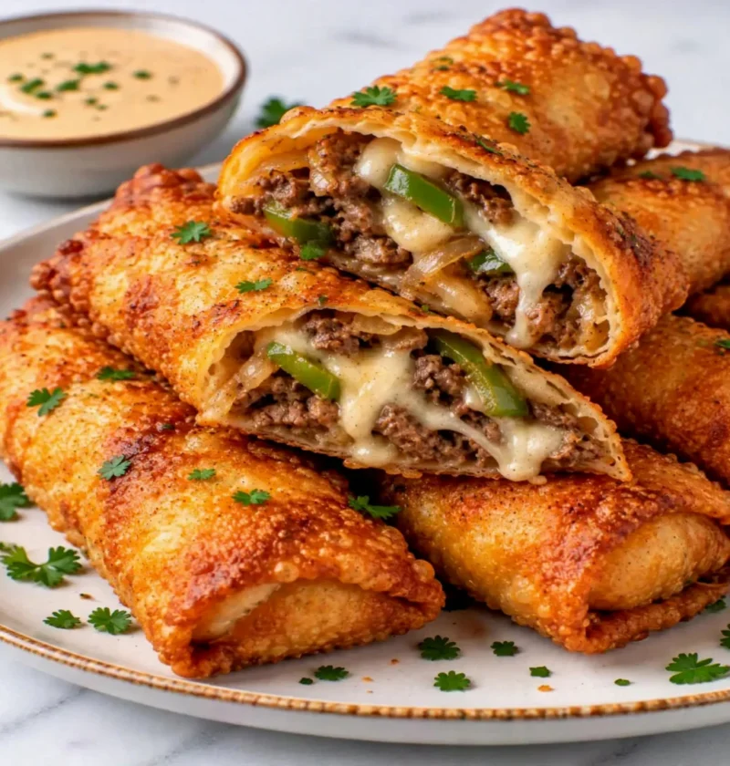 Philly Cheesesteak Egg Rolls