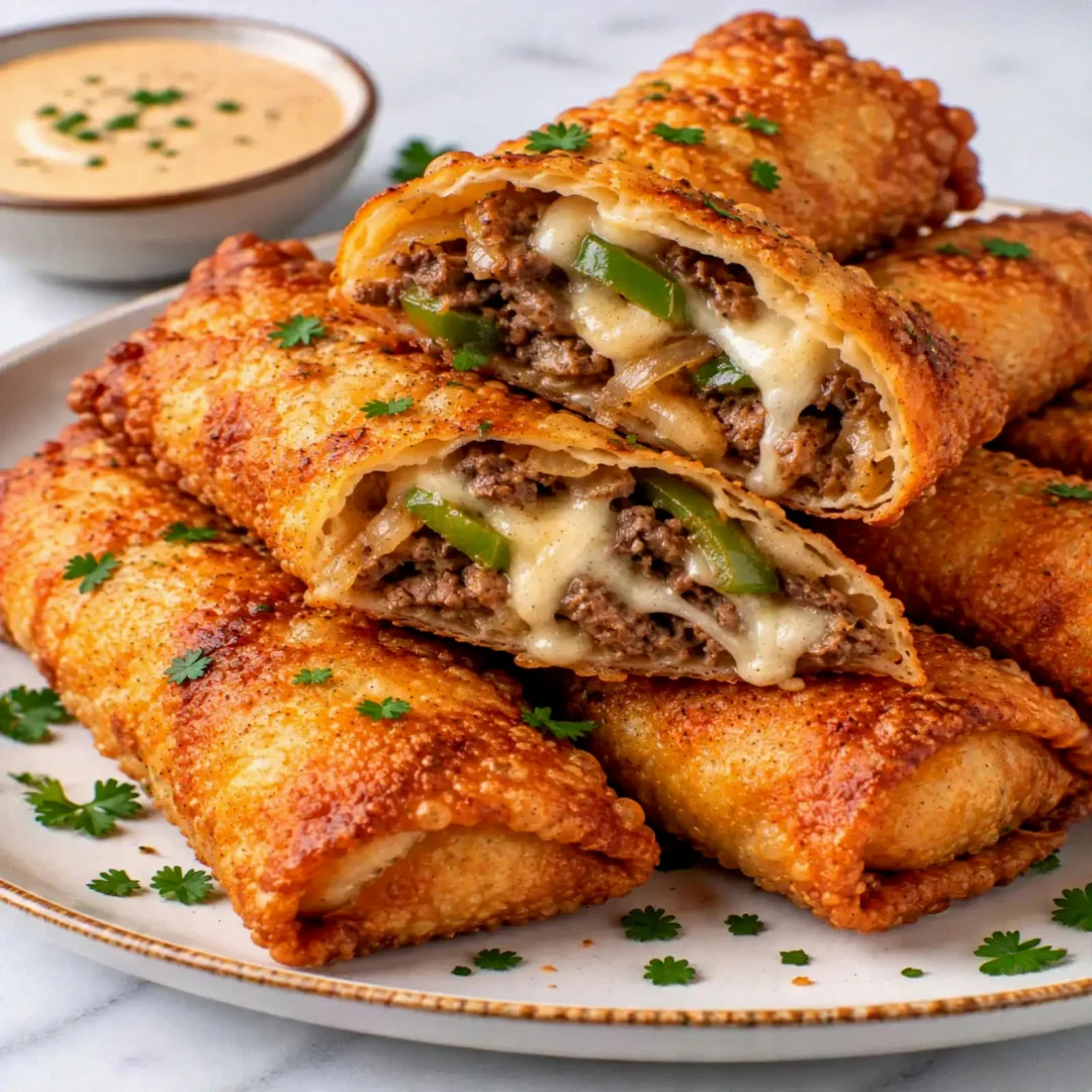 Philly Cheesesteak Egg Rolls – Crispy and Cheesy