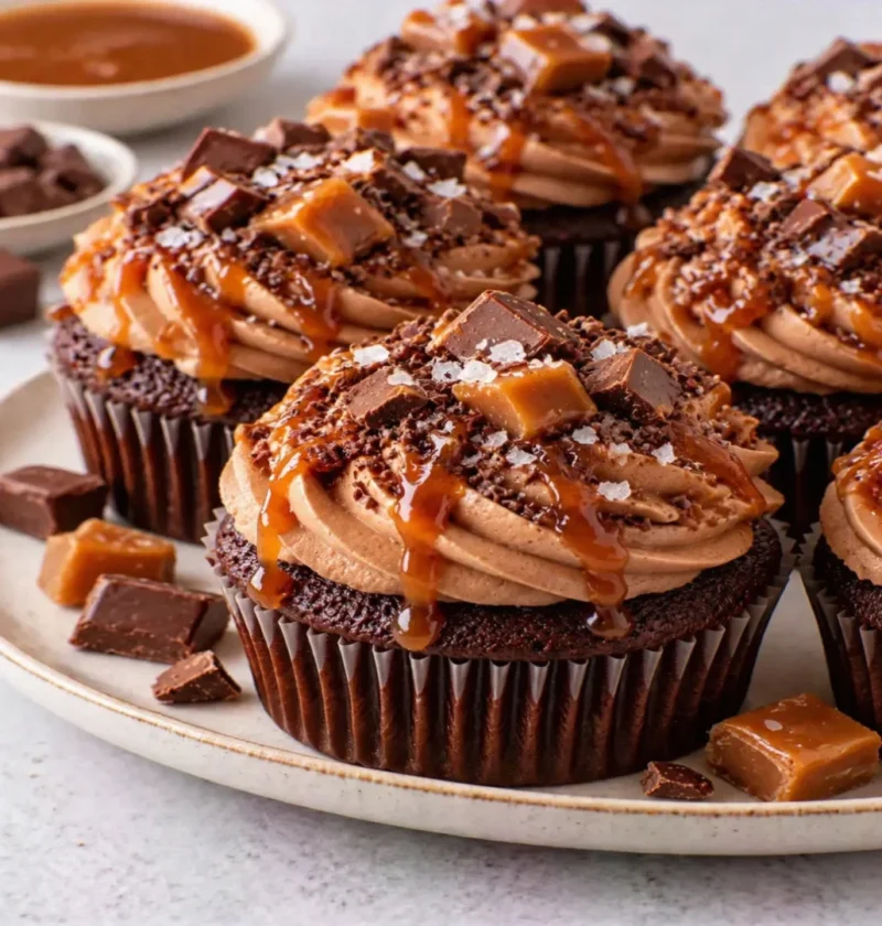 Salted Caramel Chocolate Cupcakes