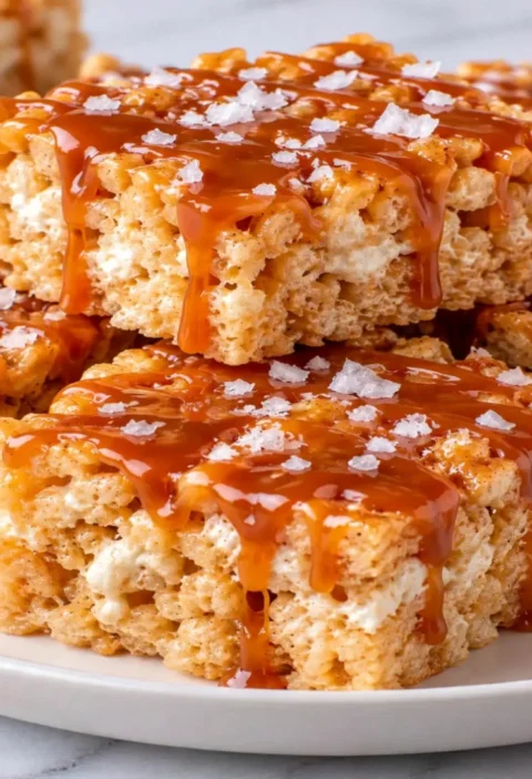 Salted Caramel Rice Krispie Treats
