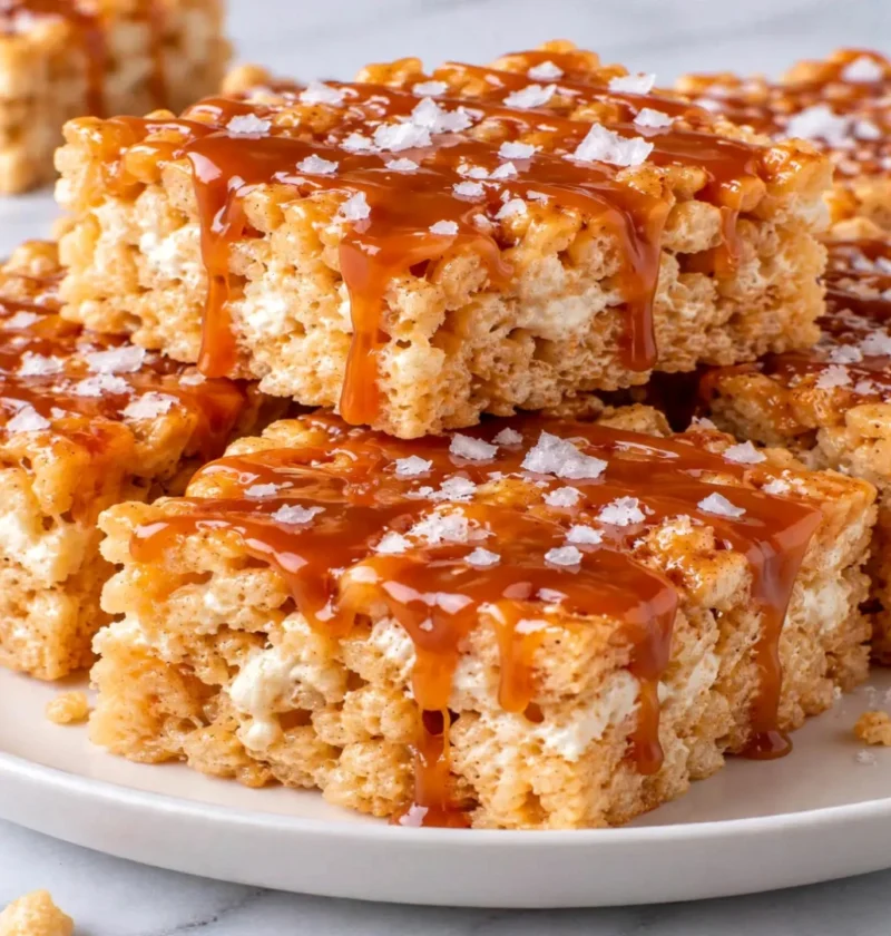 Salted Caramel Rice Krispie Treats