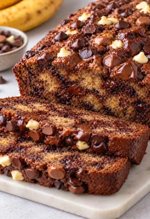 Triple Chocolate Banana Bread